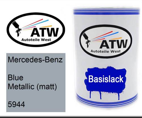 Mercedes-Benz, Blue Metallic (matt), 5944: 500ml Lackdose, von ATW Autoteile West.